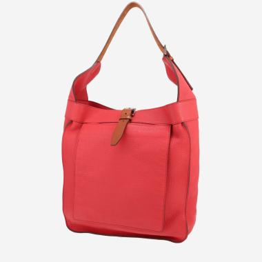 Sac porté épaule Hermès  Marwari en cuir togo rose Jaipur et cuir gold