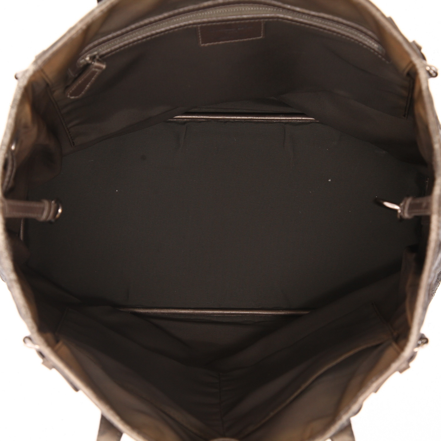 Shopping bag Dior  Panarea in tela cannage grigio metallizzato e pelle bronzo - Detail D3