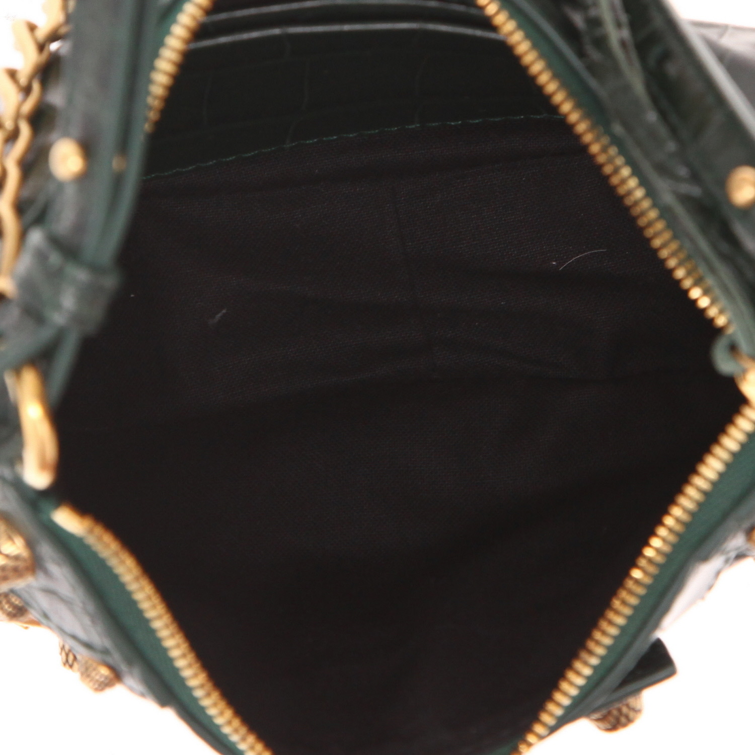 Sac bandoulière Balenciaga  Cagole mini  en cuir vert - Detail D3