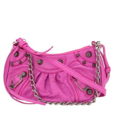 Sac bandoulière Balenciaga  Cagole mini  en cuir rose