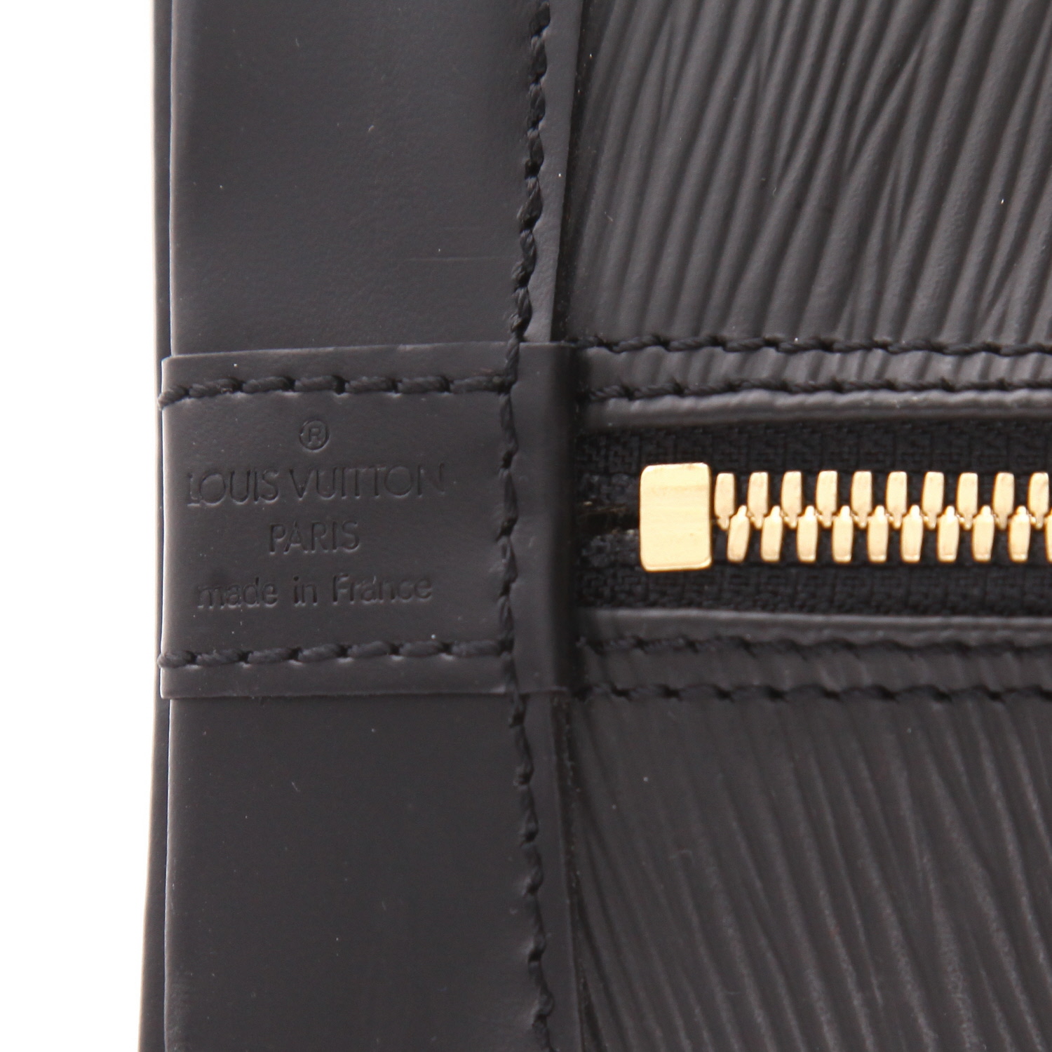 Sac à main Louis Vuitton  Alma petit modèle  en cuir épi noir - Detail D2