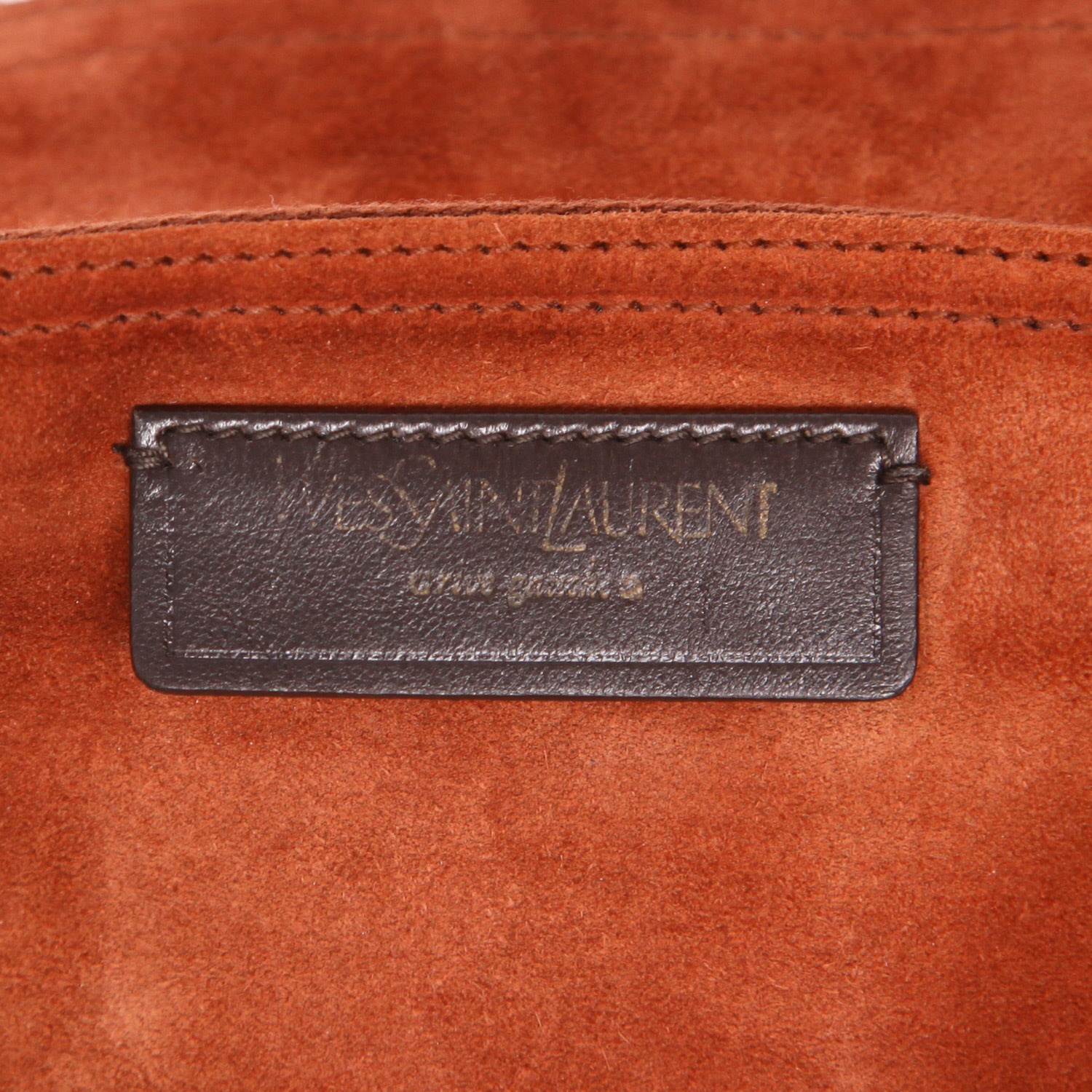 Saint Laurent  Muse Two handbag  in brown Veau velours - Detail D2