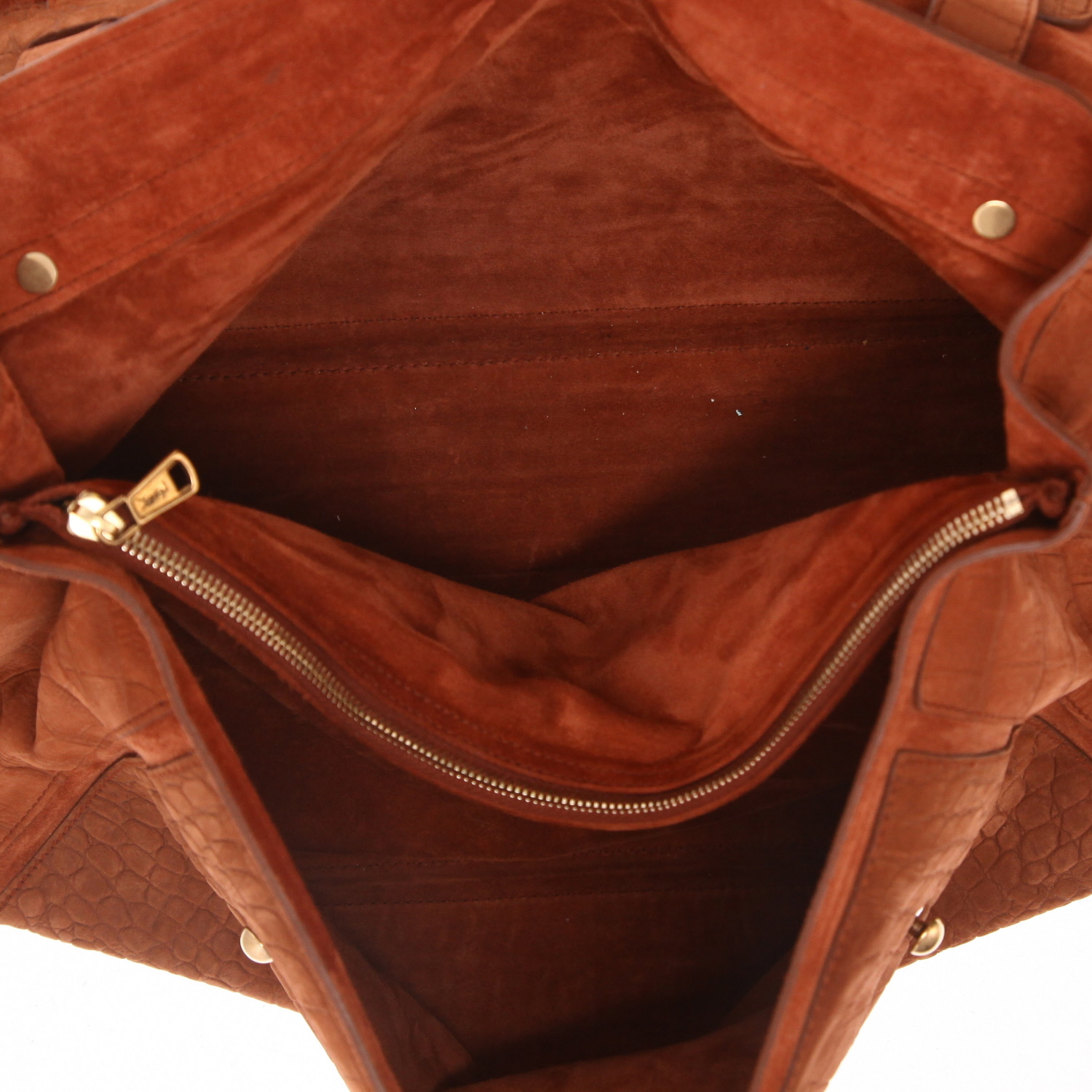 Bolso de mano Saint Laurent  Muse Two en Veau velours marrón - Detail D3