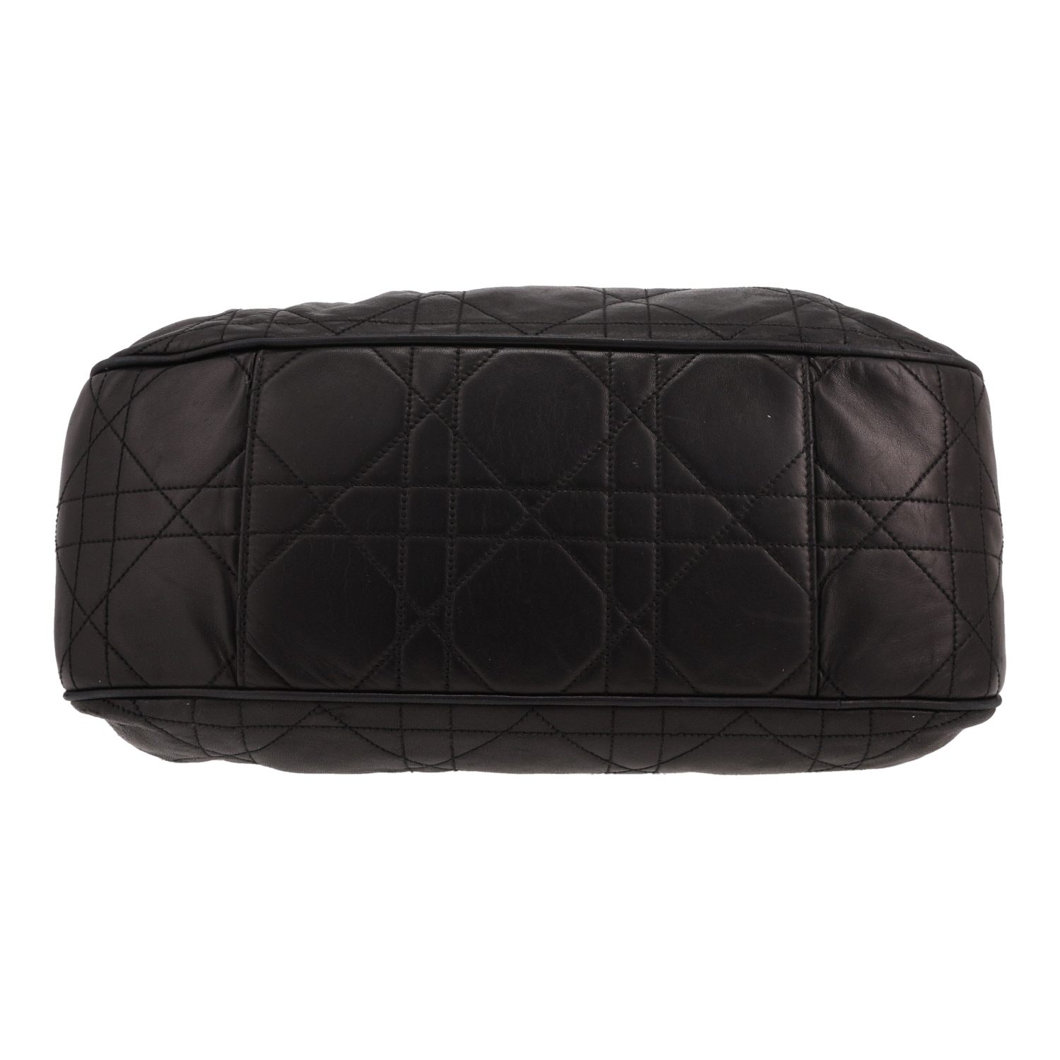 Sac porté épaule Dior   en cuir cannage noir - Detail D1