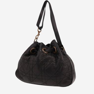Sac porté épaule Dior   en cuir cannage noir