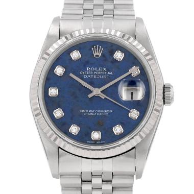 Montre Rolex Datejust Cadran Sodalite en or et acier Ref: Rolex - 16234  Vers 2002