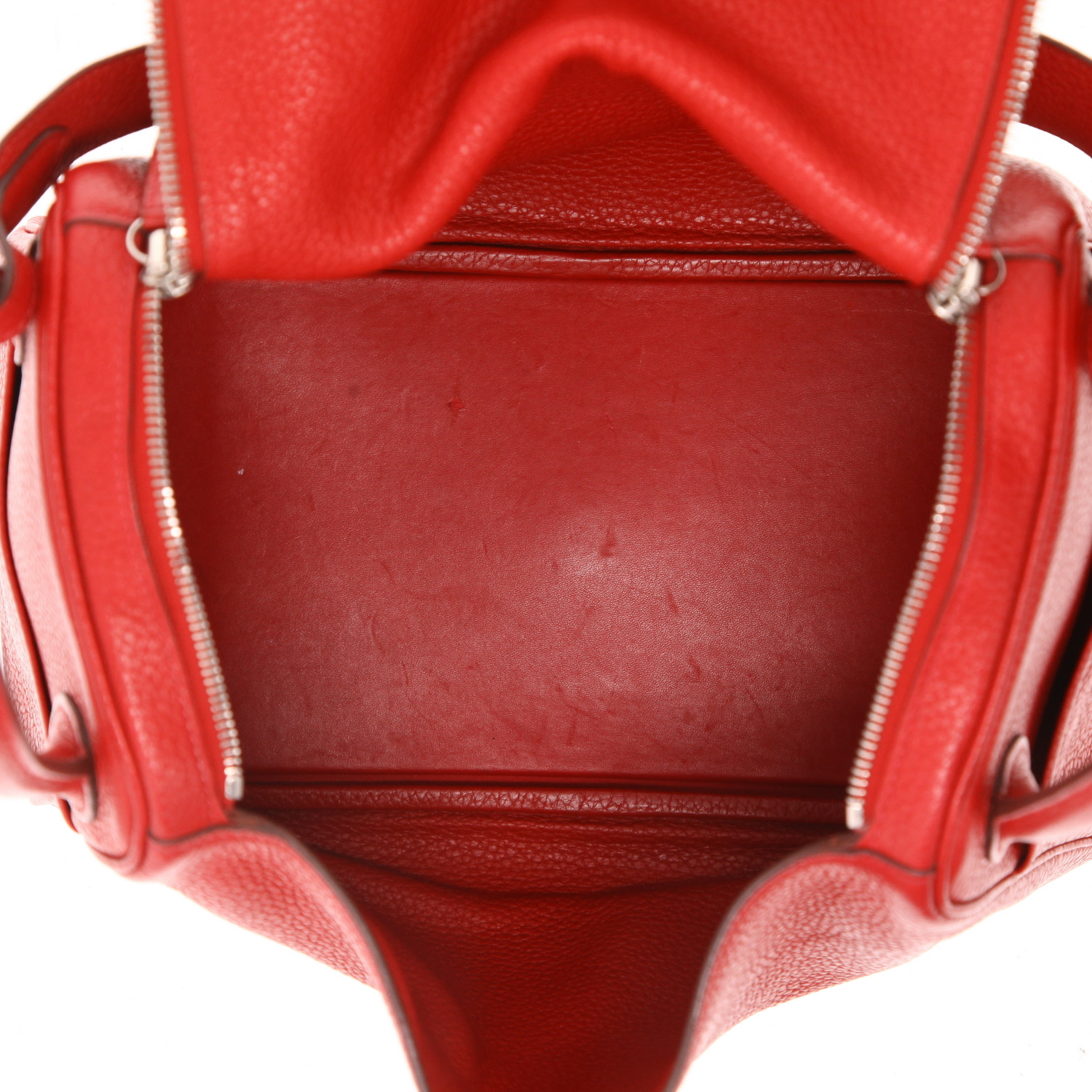 Borsa Hermès  Lindy 30 cm in pelle togo rossa - Detail D3