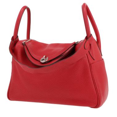 Sac à main Hermès  Lindy 30 cm en cuir togo rouge