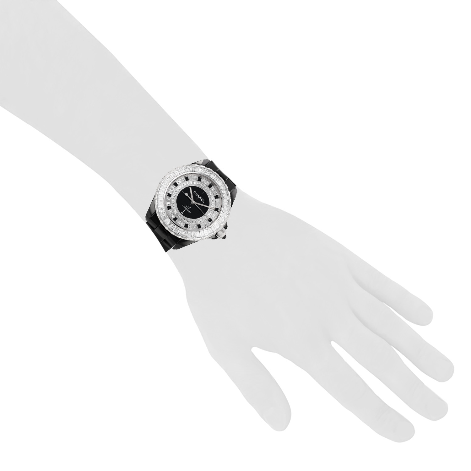 Montre Chanel J12 Joaillerie en céramique noire et or blanc Ref: Chanel - H2027  Vers 2010 - Detail D1