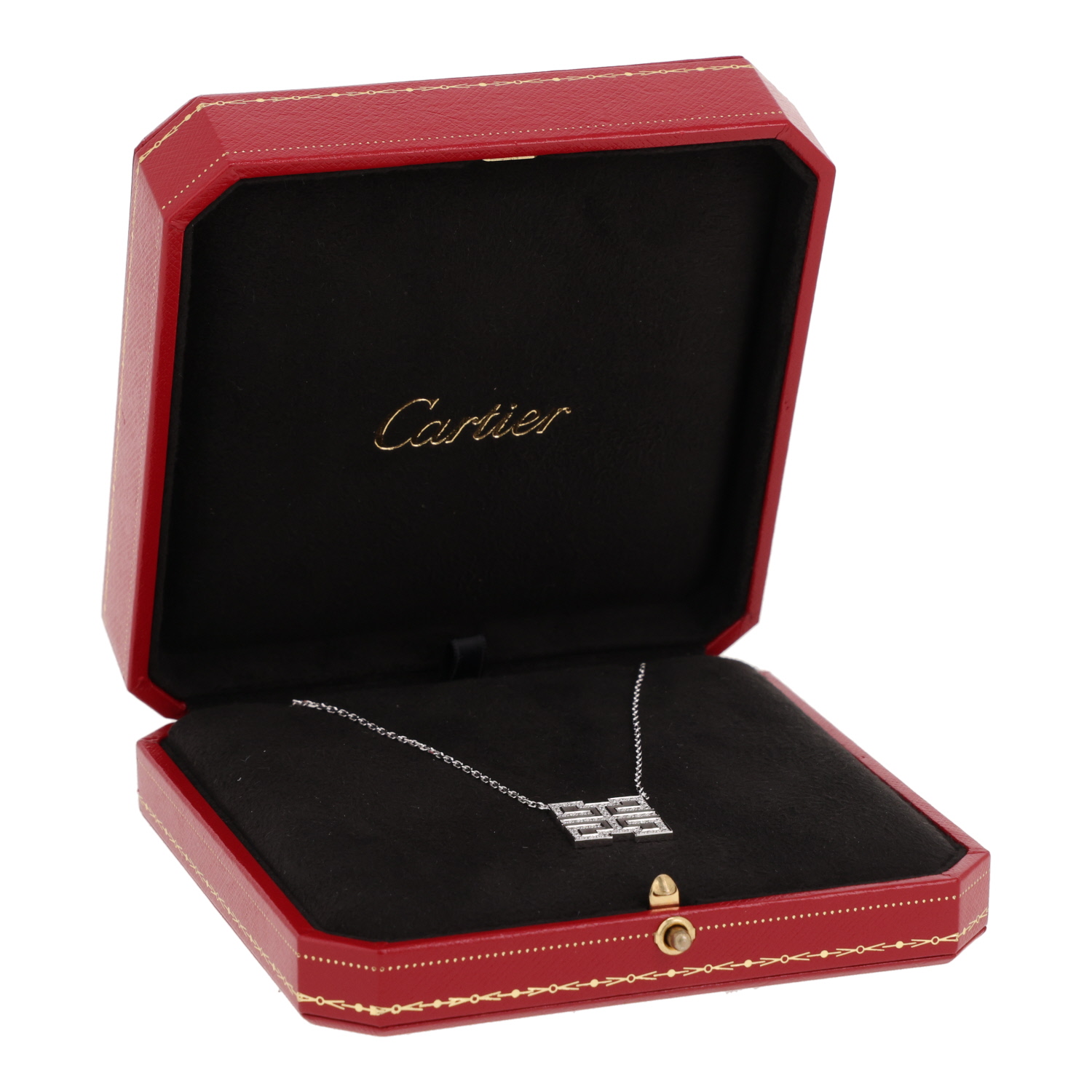 Cartier Le Baiser du Dragon necklace in white gold and diamondsand in diamonds - Detail D2