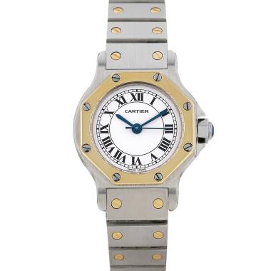 Montre Cartier Santos Octogonale en acier Ref: Cartier - 0907  Vers 1990