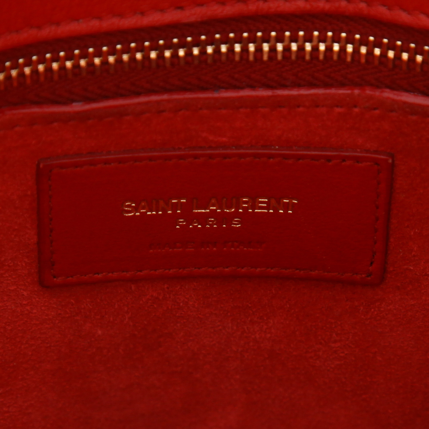 Sac à main Saint Laurent  Sac de jour en cuir rouge - Detail D2