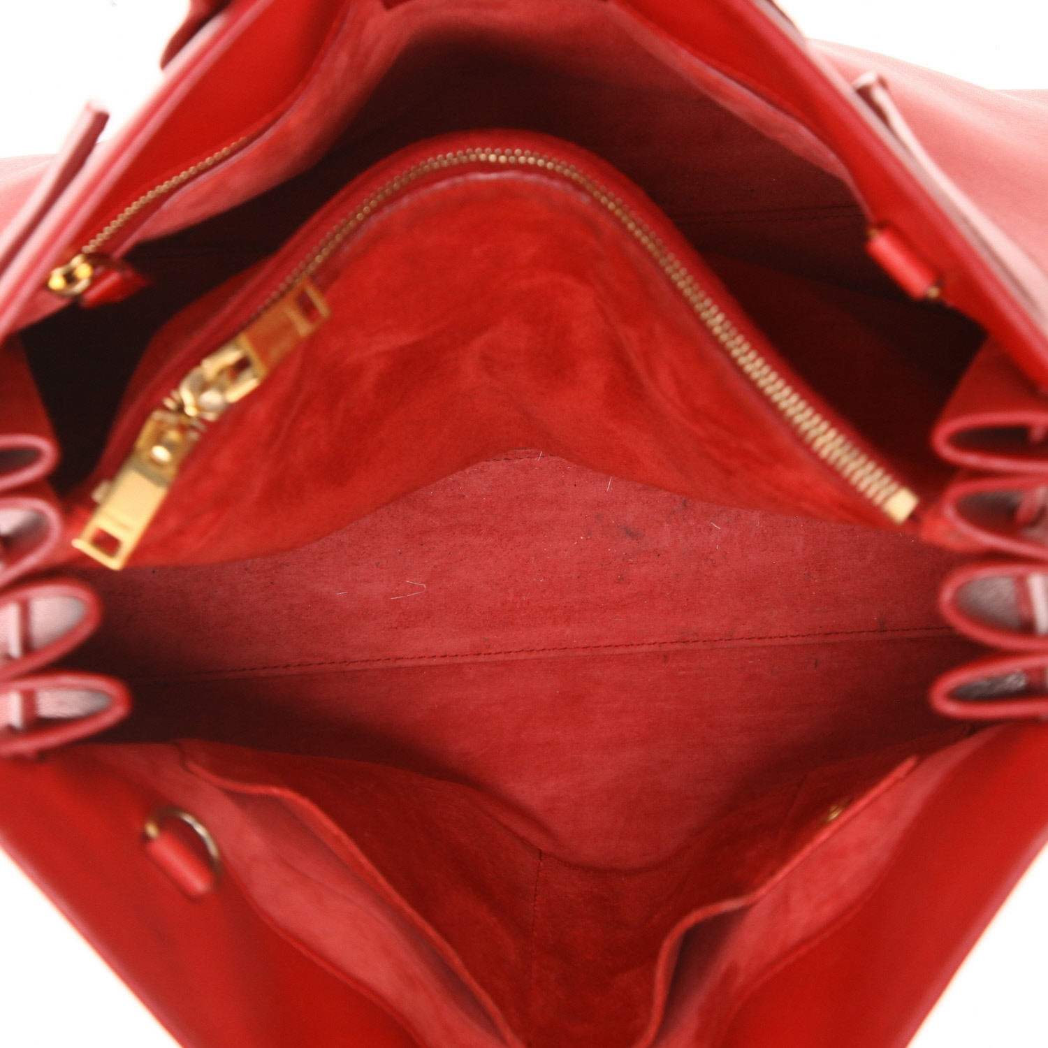 Bolso de mano Saint Laurent  Sac de jour modelo pequeño  en cuero rojo - Detail D3
