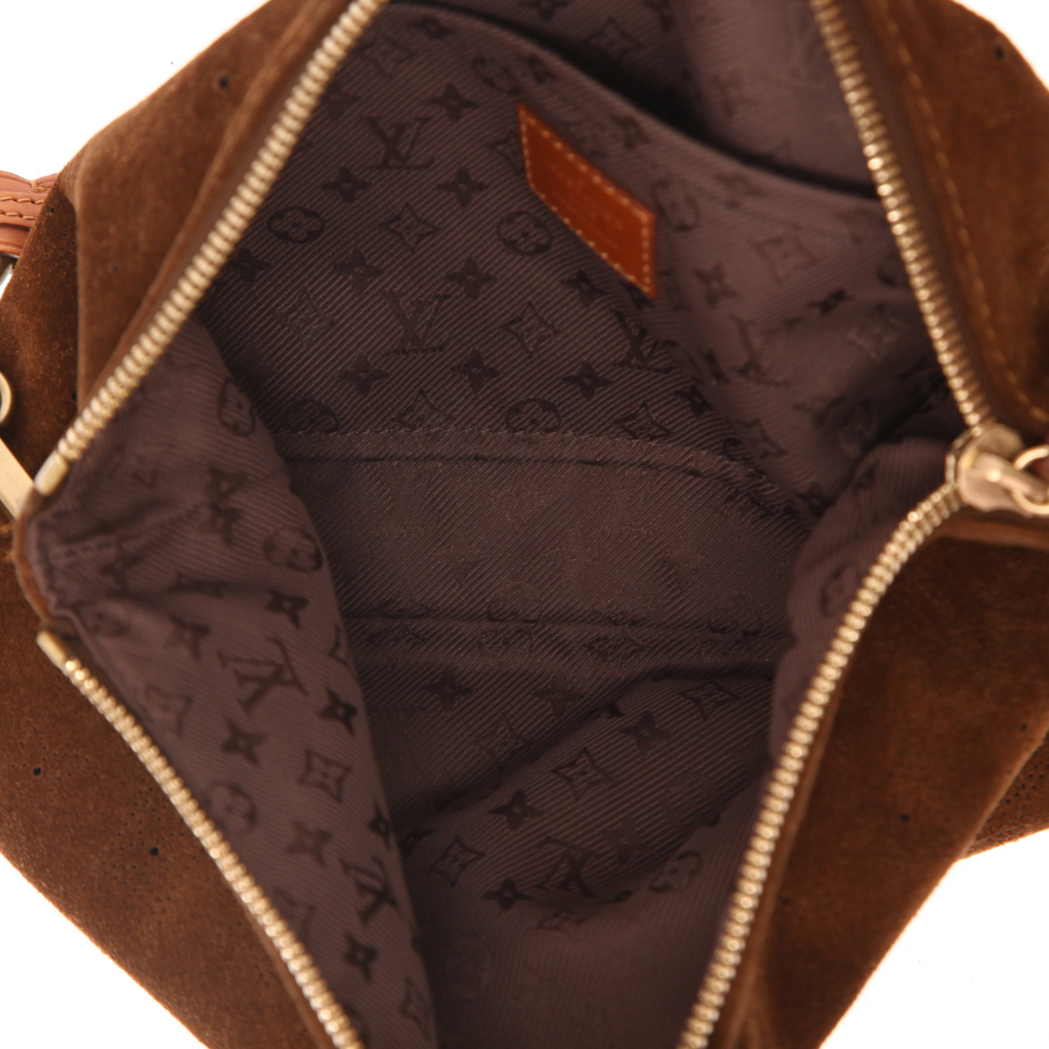 Louis Vuitton  Onatah handbag  in brown monogram Veau velours - Detail D3