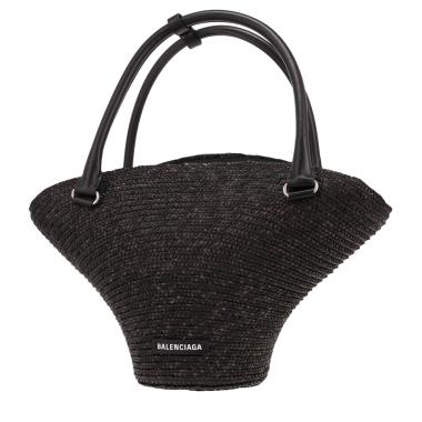 Balenciaga  Beach shopping bag  in black raphia