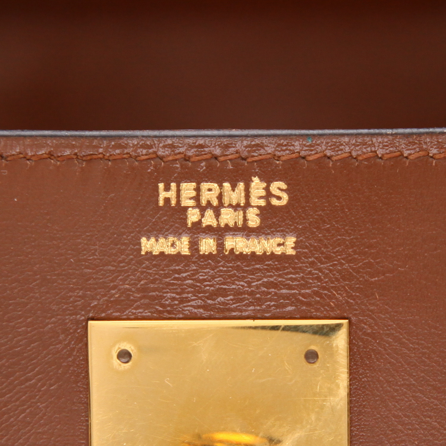 Hermès Kelly 32 cm handbag in Noisette-coloured box calf leather - Detail D2