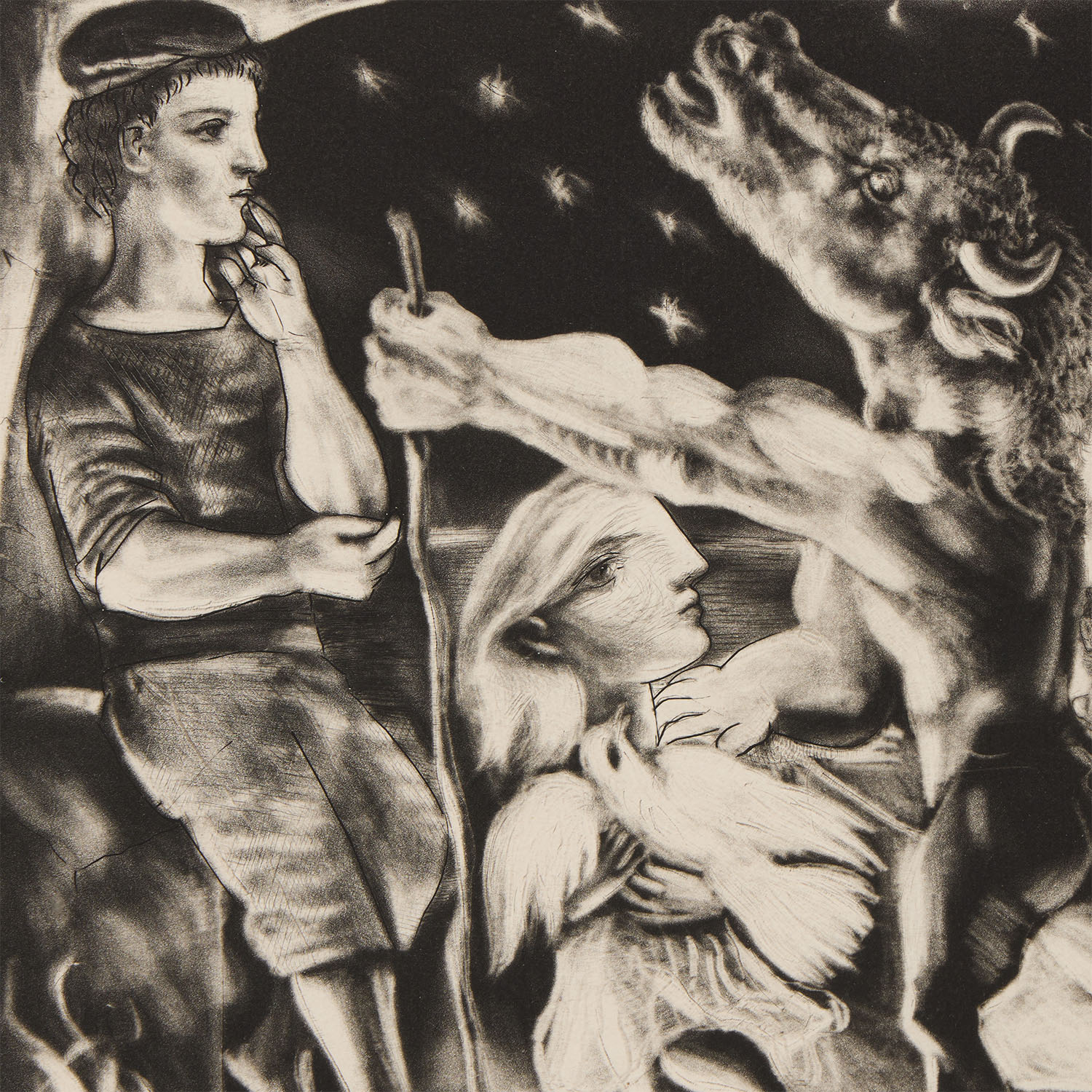 Minotaure aveugle guidé par une fillette dans la nuit, from La Suite Vollard (n°97) - 1934