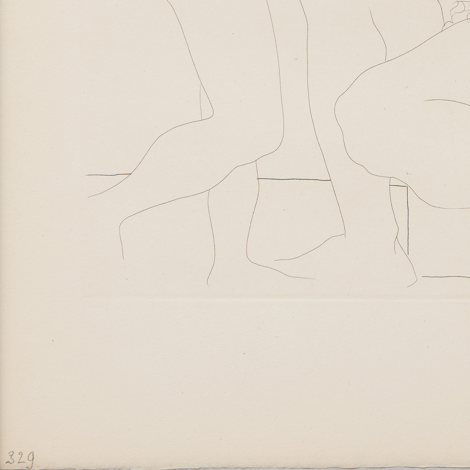 Sculpteur songeant, modèle aux cheveux noirs et bol avec trois anémones, La Suite Vollard (n° 68) - 1933 - Detail D3