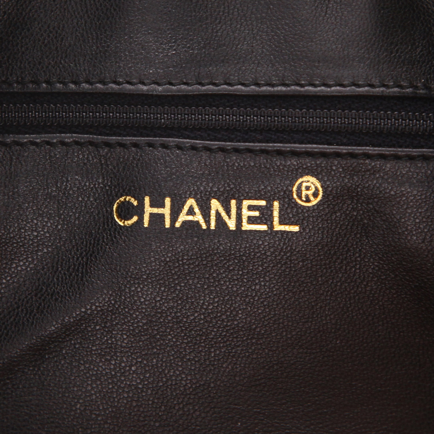 Borsa a tracolla Chanel  Vintage in pelle martellata e trapuntata nera - Detail D2