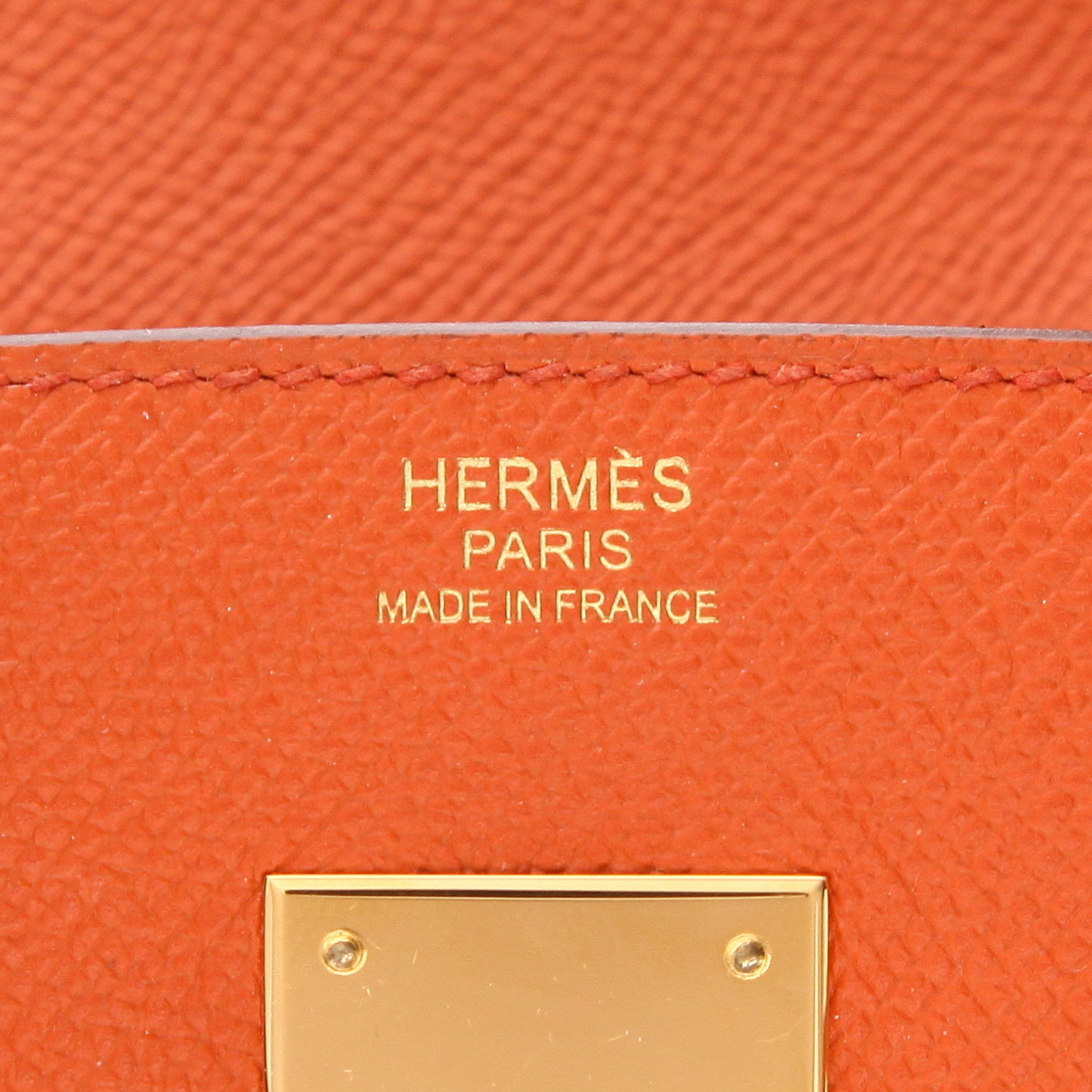 Sac à main Hermès  Birkin 30 cm en cuir epsom orange - Detail D2