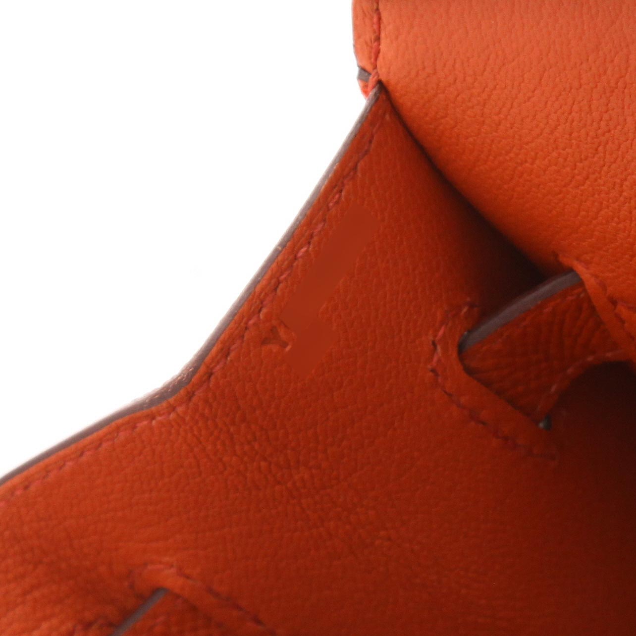 Sac à main Hermès  Birkin 30 cm en cuir epsom orange - Detail D4