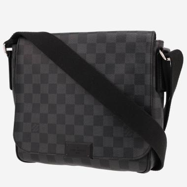 Borsa a tracolla Louis Vuitton  District in tela a scacchi grigio Graphite