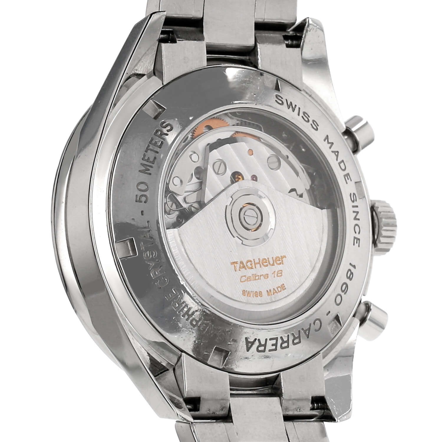 Montre TAG Heuer Carrera Automatic Chronograph en acier Ref: TAG Heuer - CV2011  Vers 2000 - Detail D3