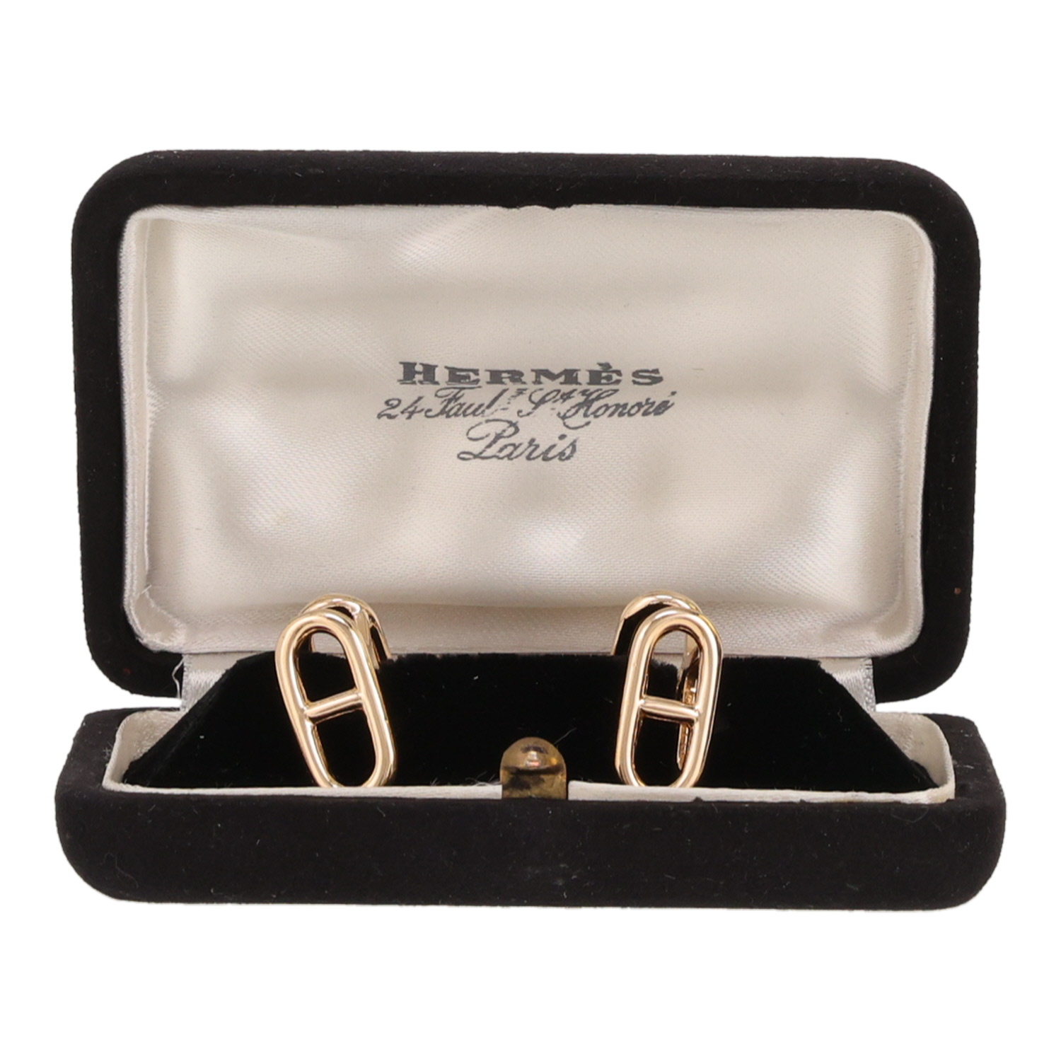 Coppia di gemelli rigida Hermès Chaîne d'Ancre in oro giallo - Detail D2