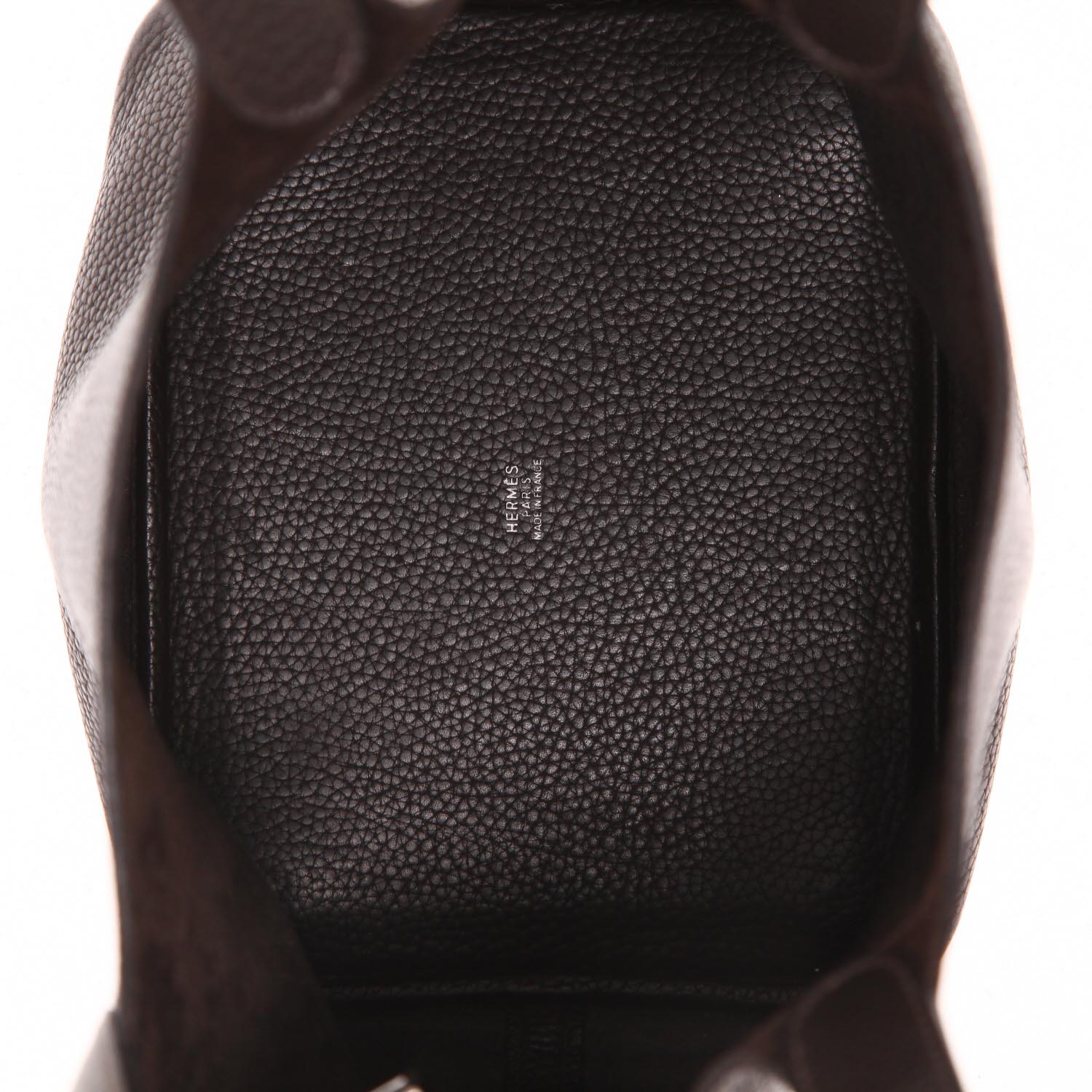 Bolso de mano Hermès Picotin de 22 cm, de piel Togo marrón - Detail D3