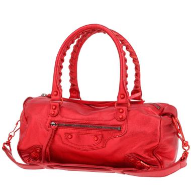 Sac à main Balenciaga  City en cuir irisé rouge