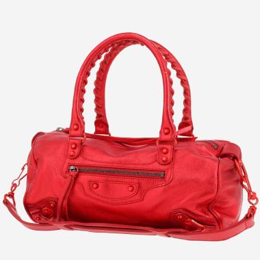 Sac à main Balenciaga  City en cuir irisé rouge