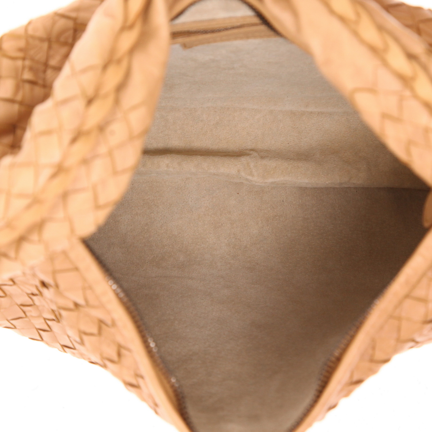 Sac à main Bottega Veneta  Veneta en cuir intrecciato marron camel - Detail D3