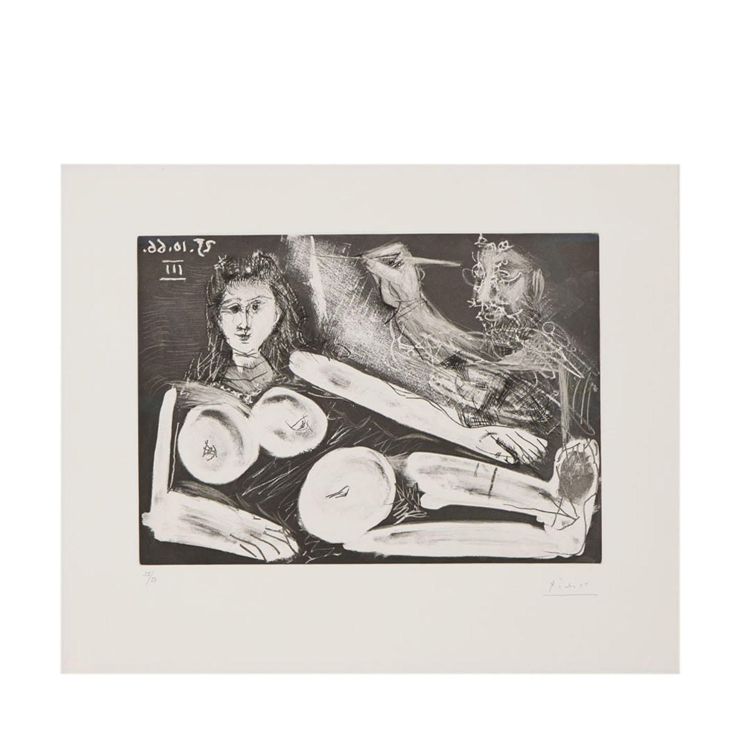 Peintre et modèle au collier - 1966 - Detail D1