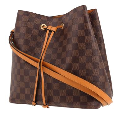 Borsa Louis Vuitton  NéoNoé in tela a scacchi ebana e pelle giallo zafferano