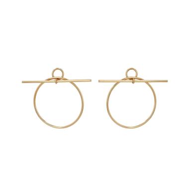 Pendientes Hermès Loop modelo grande de oro amarillo