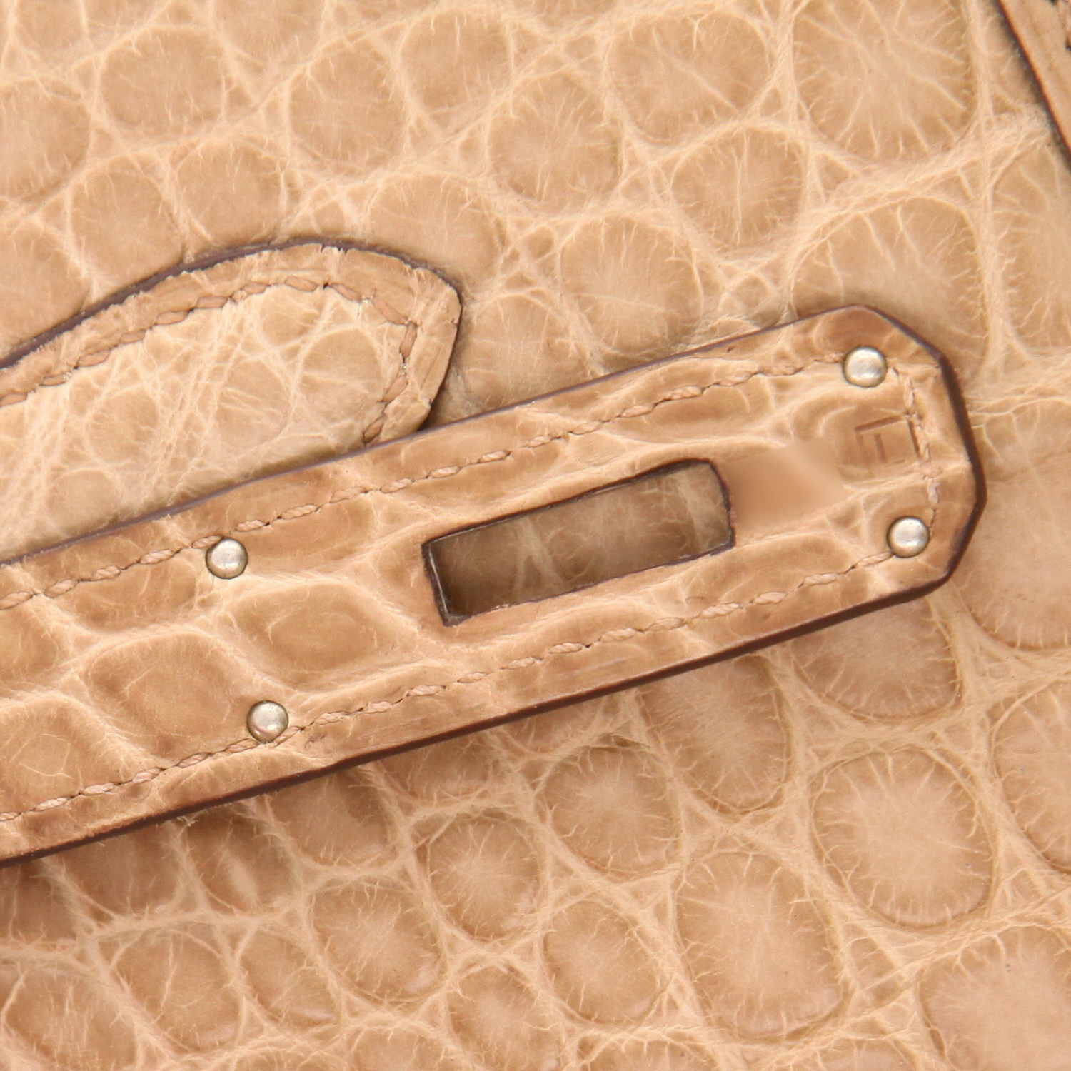 Hermès  Birkin 35 cm handbag  in beige alligator - Detail D4