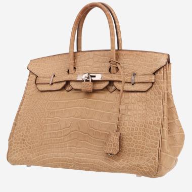 Sac à main Hermès  Birkin 35 cm en alligator beige