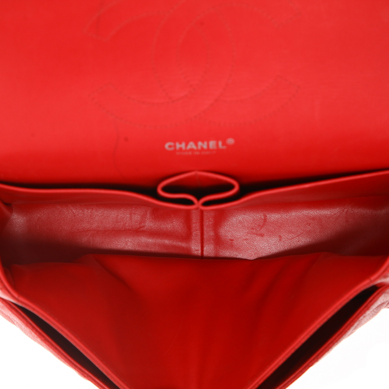 Bolso bandolera Chanel  Timeless Jumbo en cuero granulado acolchado rojo - Detail D3