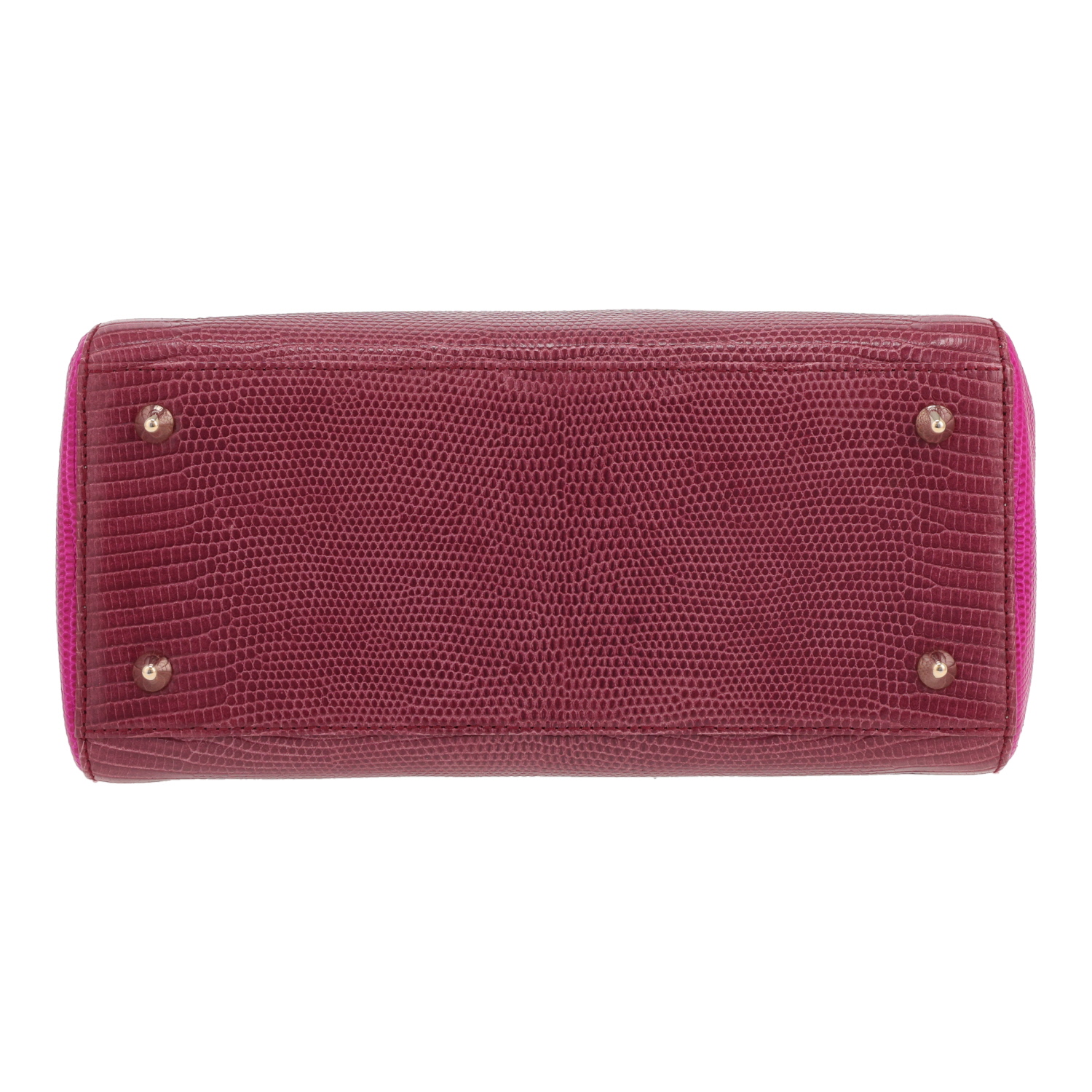 Dior  Lady Dior handbag  in pink, purple and orange lizzard - Detail D1