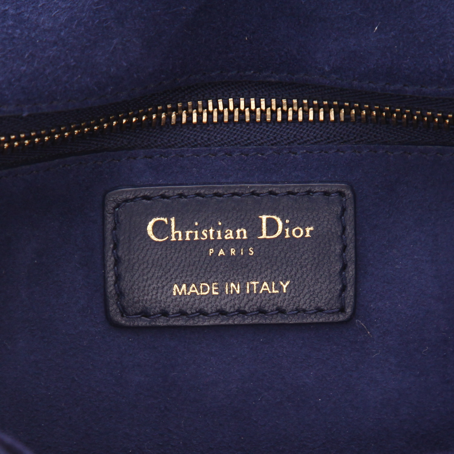 Bolso bandolera Dior  Dioraddict en cuero cannage azul - Detail D2
