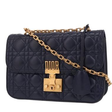 Borsa a tracolla Dior  Dioraddict in pelle cannage blu