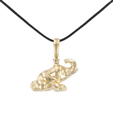 Pendentif Fred "Eléphant" en or jaune, or blanc et diamants