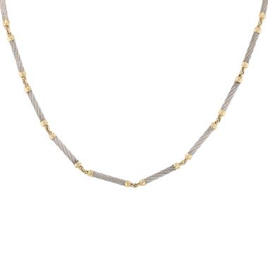 Fred Force 10  1980's necklace in yellow gold and stainless steel