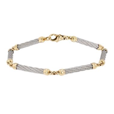 Bracciale  Fred Force 10 in oro giallo e acciaio