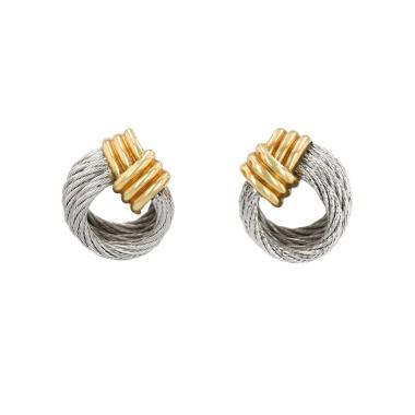 Orecchini  Fred Force 10 in oro giallo e acciaio