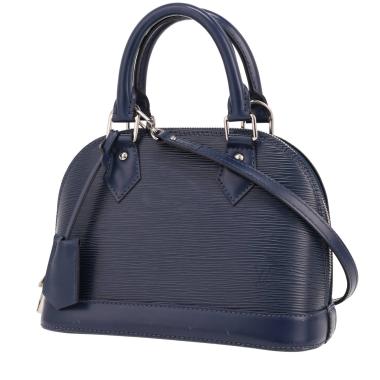 Borsa Louis Vuitton  Alma BB in pelle Epi blu e pelle bordeaux