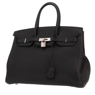 Bolso de mano Hermès  Birkin 35 cm en cuero togo negro