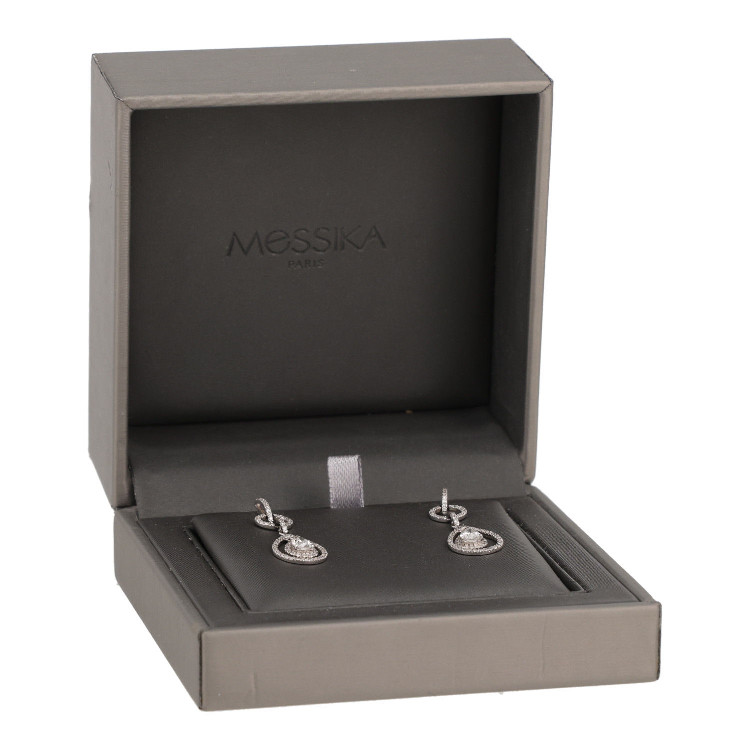 Pendientes Messika Emporium de oro blanco y diamantes - Detail D2