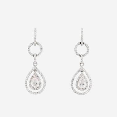 Paire de boucles d'oreilles Messika Emporium en or blanc et diamants