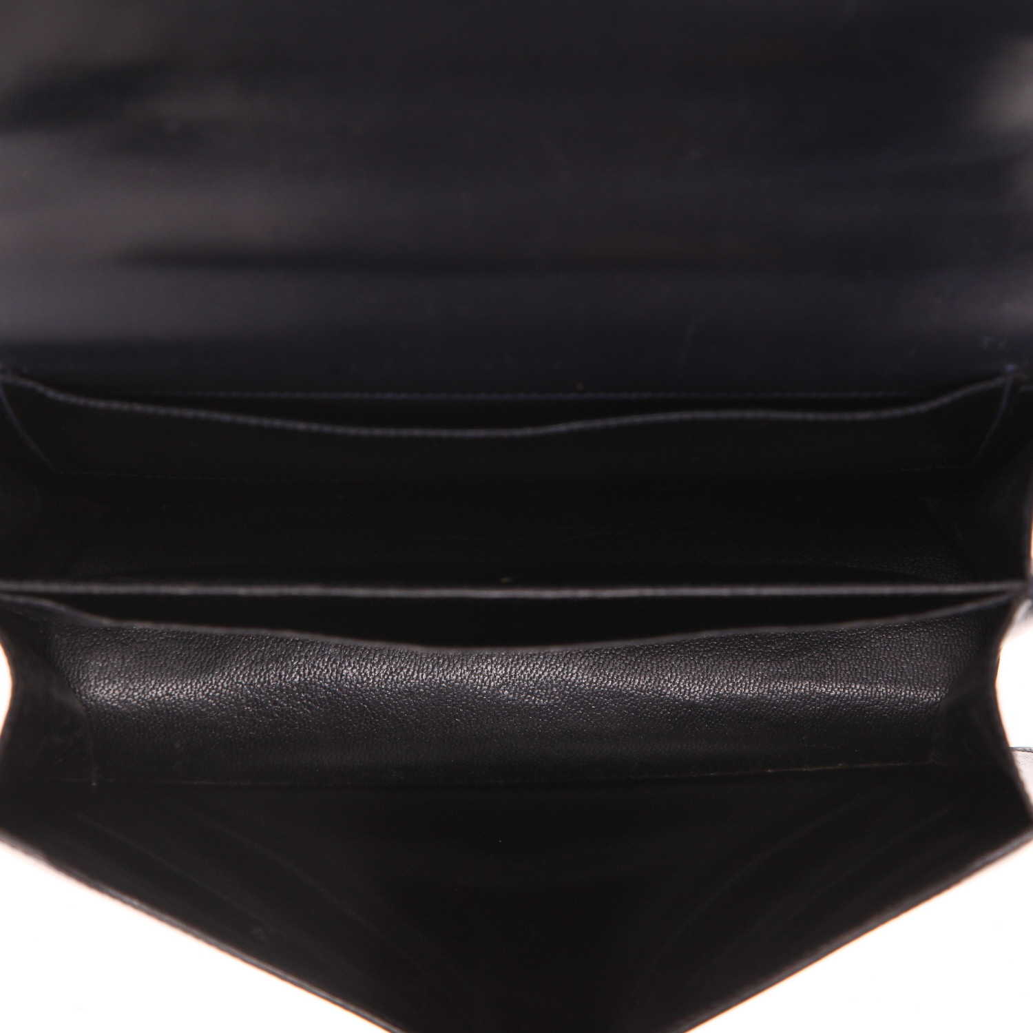 Sac à main Hermès  Vintage en cuir box bleu-marine - Detail D3